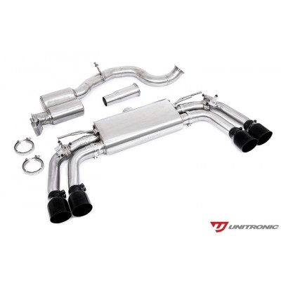 Unitronic Cat Back Exhaust System - Black Round Tips