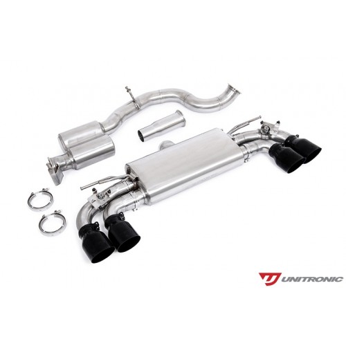 Unitronic Cat Back Exhaust System - Black Round Tips